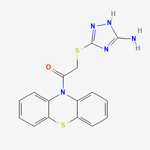 molecular formula C16H13N5OS2 B5153559 5-{[2-oxo-2-(10H-phenothiazin-10-yl)ethyl]thio}-4H-1,2,4-triazol-3-amine 