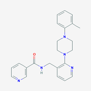 molecular formula C23H25N5O B5153589 N-({2-[4-(2-methylphenyl)-1-piperazinyl]-3-pyridinyl}methyl)nicotinamide 