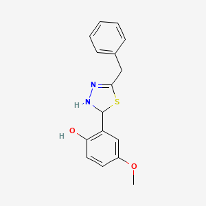 molecular formula C16H16N2O2S B5153602 2-(5-benzyl-2,3-dihydro-1,3,4-thiadiazol-2-yl)-4-methoxyphenol 