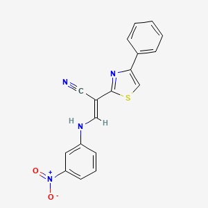 molecular formula C18H12N4O2S B5153609 3-[(3-nitrophenyl)amino]-2-(4-phenyl-1,3-thiazol-2-yl)acrylonitrile 