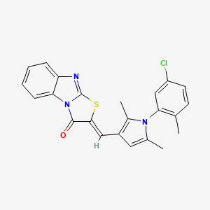 molecular formula C23H18ClN3OS B5153616 2-{[1-(5-chloro-2-methylphenyl)-2,5-dimethyl-1H-pyrrol-3-yl]methylene}[1,3]thiazolo[3,2-a]benzimidazol-3(2H)-one 