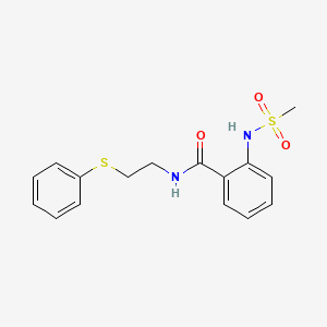 molecular formula C16H18N2O3S2 B5153623 2-[(methylsulfonyl)amino]-N-[2-(phenylthio)ethyl]benzamide 