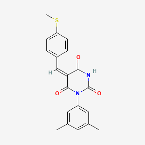 molecular formula C20H18N2O3S B5153631 1-(3,5-dimethylphenyl)-5-[4-(methylthio)benzylidene]-2,4,6(1H,3H,5H)-pyrimidinetrione 