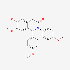 molecular formula C25H25NO5 B5153636 6,7-dimethoxy-1,2-bis(4-methoxyphenyl)-1,4-dihydro-3(2H)-isoquinolinone 