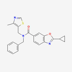 molecular formula C23H21N3O2S B5153643 N-benzyl-2-cyclopropyl-N-[(4-methyl-1,3-thiazol-5-yl)methyl]-1,3-benzoxazole-6-carboxamide 
