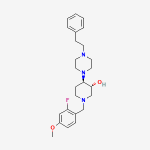 (3R*,4R*)-1-(2-fluoro-4-methoxybenzyl)-4-[4-(2-phenylethyl)-1-piperazinyl]-3-piperidinol