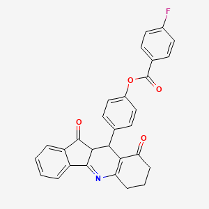 4-(9,11-dioxo-7,8,9,10,10a,11-hexahydro-6H-indeno[1,2-b]quinolin-10-yl)phenyl 4-fluorobenzoate