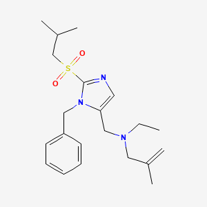 molecular formula C21H31N3O2S B5153731 N-{[1-benzyl-2-(isobutylsulfonyl)-1H-imidazol-5-yl]methyl}-N-ethyl-2-methyl-2-propen-1-amine 