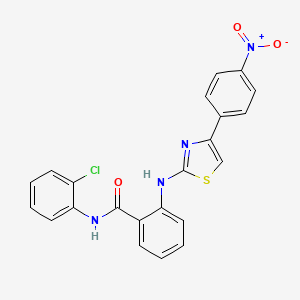 molecular formula C22H15ClN4O3S B5153757 N-(2-chlorophenyl)-2-{[4-(4-nitrophenyl)-1,3-thiazol-2-yl]amino}benzamide 