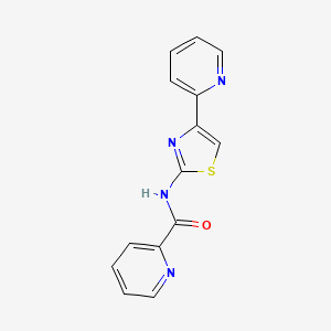 molecular formula C14H10N4OS B5153770 N-[4-(2-pyridinyl)-1,3-thiazol-2-yl]-2-pyridinecarboxamide 