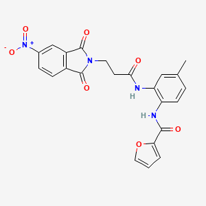 molecular formula C23H18N4O7 B5153786 N-(4-methyl-2-{[3-(5-nitro-1,3-dioxo-1,3-dihydro-2H-isoindol-2-yl)propanoyl]amino}phenyl)-2-furamide 