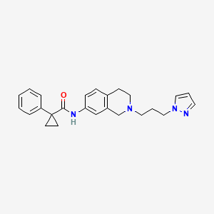 molecular formula C25H28N4O B5153787 1-phenyl-N-{2-[3-(1H-pyrazol-1-yl)propyl]-1,2,3,4-tetrahydro-7-isoquinolinyl}cyclopropanecarboxamide 