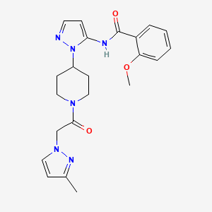 molecular formula C22H26N6O3 B5153807 2-methoxy-N-(1-{1-[(3-methyl-1H-pyrazol-1-yl)acetyl]-4-piperidinyl}-1H-pyrazol-5-yl)benzamide 