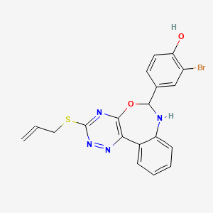 molecular formula C19H15BrN4O2S B5153814 4-[3-(allylthio)-6,7-dihydro[1,2,4]triazino[5,6-d][3,1]benzoxazepin-6-yl]-2-bromophenol 