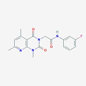 molecular formula C18H17FN4O3 B5153832 N-(3-fluorophenyl)-2-(1,5,7-trimethyl-2,4-dioxo-1,4-dihydropyrido[2,3-d]pyrimidin-3(2H)-yl)acetamide 