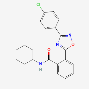 molecular formula C21H20ClN3O2 B5153852 2-[3-(4-chlorophenyl)-1,2,4-oxadiazol-5-yl]-N-cyclohexylbenzamide 