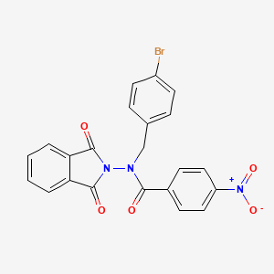 molecular formula C22H14BrN3O5 B5153888 N-(4-bromobenzyl)-N-(1,3-dioxo-1,3-dihydro-2H-isoindol-2-yl)-4-nitrobenzamide 