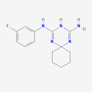 N-(3-fluorophenyl)-1,3,5-triazaspiro[5.5]undeca-1,4-diene-2,4-diamine