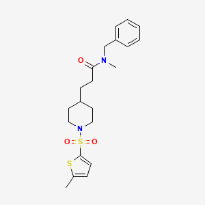 molecular formula C21H28N2O3S2 B5153921 N-benzyl-N-methyl-3-{1-[(5-methyl-2-thienyl)sulfonyl]-4-piperidinyl}propanamide 