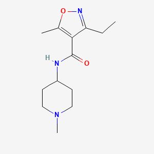 molecular formula C13H21N3O2 B5153971 3-ethyl-5-methyl-N-(1-methyl-4-piperidinyl)-4-isoxazolecarboxamide 