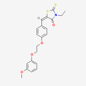 molecular formula C21H21NO4S2 B5153977 3-ethyl-5-{4-[2-(3-methoxyphenoxy)ethoxy]benzylidene}-2-thioxo-1,3-thiazolidin-4-one 