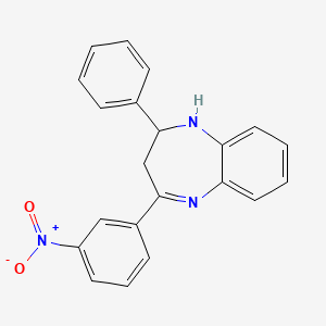 molecular formula C21H17N3O2 B5153996 4-(3-nitrophenyl)-2-phenyl-2,3-dihydro-1H-1,5-benzodiazepine 