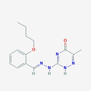 molecular formula C15H19N5O2 B515400 3-[(2E)-2-[(2-butoxyphenyl)methylidene]hydrazinyl]-6-methyl-2H-1,2,4-triazin-5-one 