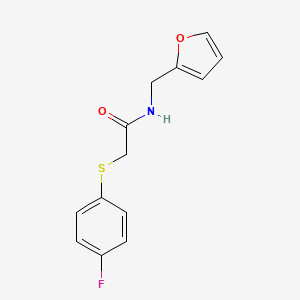 molecular formula C13H12FNO2S B5154001 2-[(4-fluorophenyl)thio]-N-(2-furylmethyl)acetamide 