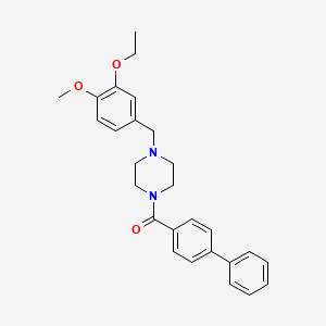 molecular formula C27H30N2O3 B5154008 1-(4-biphenylylcarbonyl)-4-(3-ethoxy-4-methoxybenzyl)piperazine 