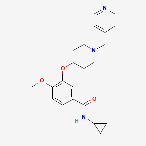molecular formula C22H27N3O3 B5154025 N-cyclopropyl-4-methoxy-3-{[1-(4-pyridinylmethyl)-4-piperidinyl]oxy}benzamide 