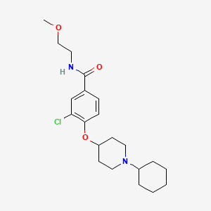 molecular formula C21H31ClN2O3 B5154045 3-chloro-4-[(1-cyclohexyl-4-piperidinyl)oxy]-N-(2-methoxyethyl)benzamide 