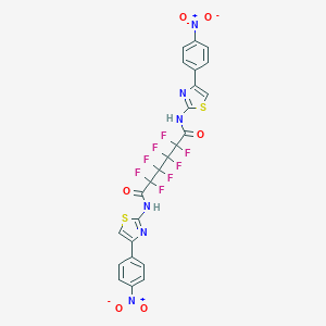 molecular formula C24H12F8N6O6S2 B515406 2,2,3,3,4,4,5,5-octafluoro-N,N'-bis[4-(4-nitrophenyl)-1,3-thiazol-2-yl]hexanediamide 