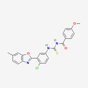 N-({[4-chloro-3-(6-methyl-1,3-benzoxazol-2-yl)phenyl]amino}carbonothioyl)-4-methoxybenzamide