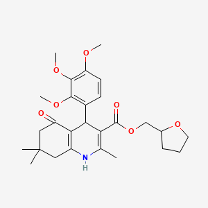 molecular formula C27H35NO7 B5154074 tetrahydro-2-furanylmethyl 2,7,7-trimethyl-5-oxo-4-(2,3,4-trimethoxyphenyl)-1,4,5,6,7,8-hexahydro-3-quinolinecarboxylate 