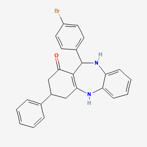molecular formula C25H21BrN2O B5154078 11-(4-bromophenyl)-3-phenyl-2,3,4,5,10,11-hexahydro-1H-dibenzo[b,e][1,4]diazepin-1-one 