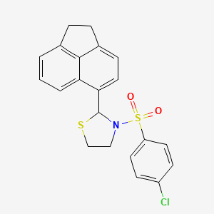 molecular formula C21H18ClNO2S2 B5154083 3-[(4-chlorophenyl)sulfonyl]-2-(1,2-dihydro-5-acenaphthylenyl)-1,3-thiazolidine 