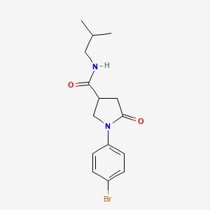 molecular formula C15H19BrN2O2 B5154093 1-(4-bromophenyl)-N-isobutyl-5-oxo-3-pyrrolidinecarboxamide 