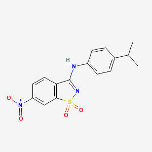 molecular formula C16H15N3O4S B5154099 N-(4-isopropylphenyl)-6-nitro-1,2-benzisothiazol-3-amine 1,1-dioxide 