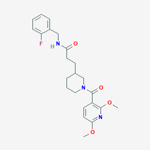 molecular formula C23H28FN3O4 B5154113 3-{1-[(2,6-dimethoxy-3-pyridinyl)carbonyl]-3-piperidinyl}-N-(2-fluorobenzyl)propanamide 