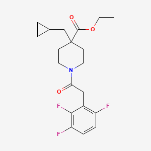 molecular formula C20H24F3NO3 B5154139 ethyl 4-(cyclopropylmethyl)-1-[(2,3,6-trifluorophenyl)acetyl]-4-piperidinecarboxylate 