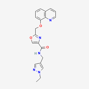 N-[(1-ethyl-1H-pyrazol-4-yl)methyl]-2-[(8-quinolinyloxy)methyl]-1,3-oxazole-4-carboxamide