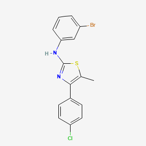 molecular formula C16H12BrClN2S B5154187 N-(3-bromophenyl)-4-(4-chlorophenyl)-5-methyl-1,3-thiazol-2-amine 