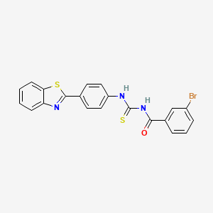molecular formula C21H14BrN3OS2 B5154201 N-({[4-(1,3-benzothiazol-2-yl)phenyl]amino}carbonothioyl)-3-bromobenzamide 