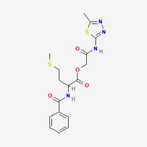 molecular formula C17H20N4O4S2 B5154207 2-[(5-methyl-1,3,4-thiadiazol-2-yl)amino]-2-oxoethyl N-benzoylmethioninate 