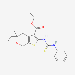 molecular formula C20H24N2O3S2 B5154213 ethyl 2-[(anilinocarbonothioyl)amino]-5-ethyl-5-methyl-4,7-dihydro-5H-thieno[2,3-c]pyran-3-carboxylate CAS No. 5806-57-5
