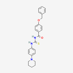 molecular formula C26H27N3O2S B5154236 4-(benzyloxy)-N-({[4-(1-piperidinyl)phenyl]amino}carbonothioyl)benzamide 