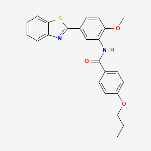 molecular formula C24H22N2O3S B5154243 N-[5-(1,3-benzothiazol-2-yl)-2-methoxyphenyl]-4-propoxybenzamide 