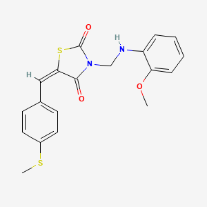 molecular formula C19H18N2O3S2 B5154257 3-{[(2-methoxyphenyl)amino]methyl}-5-[4-(methylthio)benzylidene]-1,3-thiazolidine-2,4-dione 