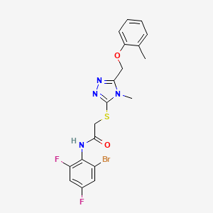 molecular formula C19H17BrF2N4O2S B5154269 N-(2-bromo-4,6-difluorophenyl)-2-({4-methyl-5-[(2-methylphenoxy)methyl]-4H-1,2,4-triazol-3-yl}thio)acetamide 