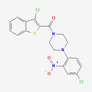 molecular formula C19H15Cl2N3O3S B5154275 1-[(3-chloro-1-benzothien-2-yl)carbonyl]-4-(4-chloro-2-nitrophenyl)piperazine 